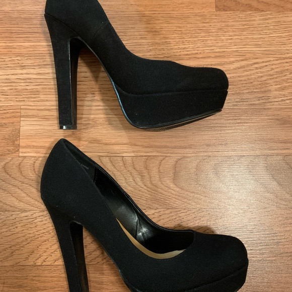 Call It Spring Black Faux Suede Platform Heels - Picture 5 of 11